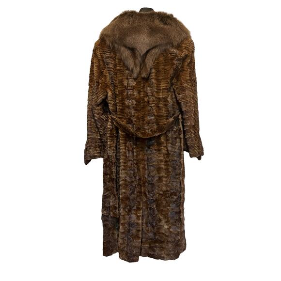 Vintage Filimegas Brown Mink Long Fur Winter Coat Size Medium - Picture 13 of 16
